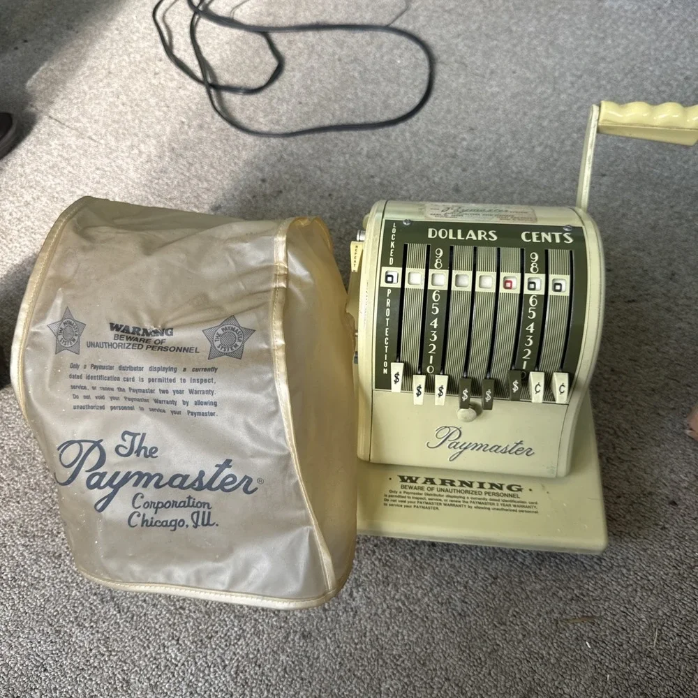 Vintage‎ Paymaster Series X-2000 Check Writer W/ Cover Rare! No Keys
